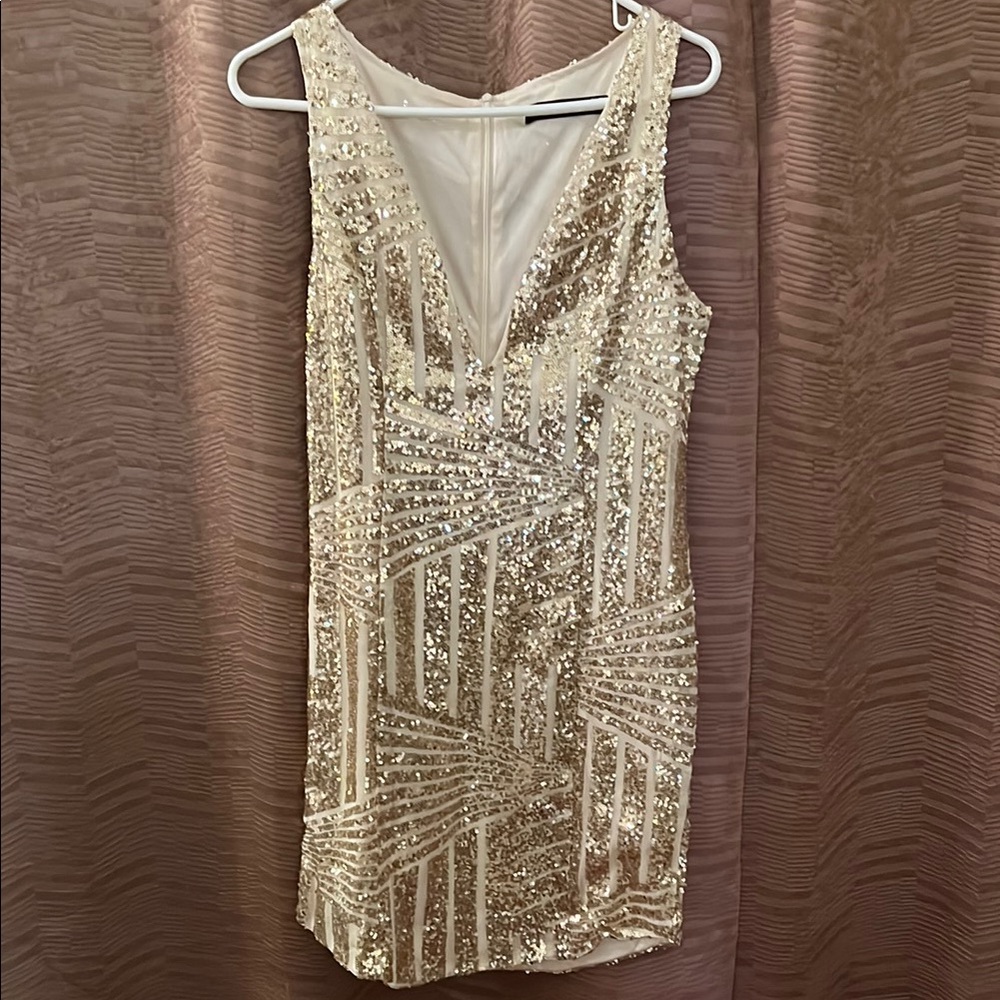 Gold Sequin Mini Dress